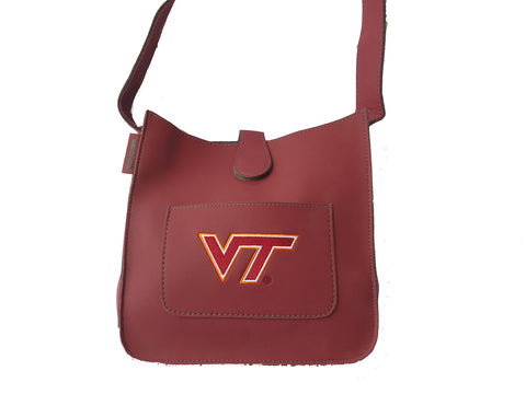 Virginia Tech Hokies Small Leather Tote Bag 9" x 3" x 9"