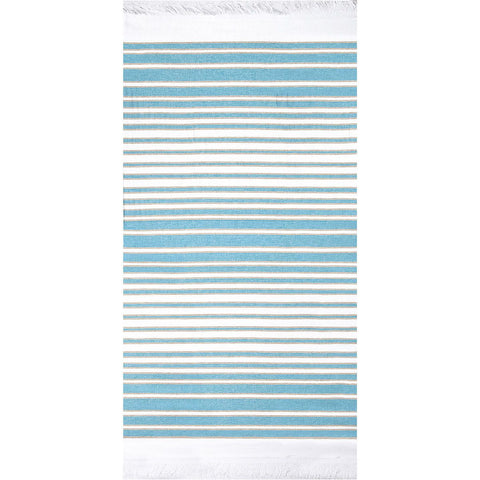 Nostalgic AF-1468 Turquoise 100% Cotton Flat Woven Terry with Fringe 36" x 70" (Case of 12)