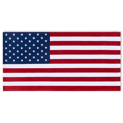 American Flag 100% Cotton Velour Beach Towels 30"x  60" (Case of 12)