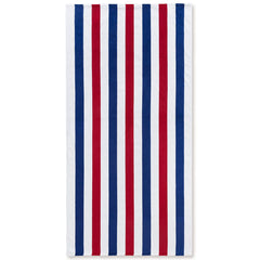 Cabana Stripes Americana 100% Cotton Velour Beach Towels 30"x 60" (Case of 12)