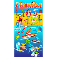 Florida Fun in the Sun 100% Cotton Velour Beach Towels 30"x  60" (Case of 12)