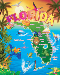 Florida Map Beach Blanket
