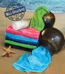 24 Silky Velour Beach Towels 32 x 64 Inch
