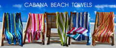 24 Cabana Multi Stripe Terry Velour Beach Towels 30 x 62 Inch
