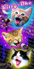 Kitty Oke Velour Beach Towel